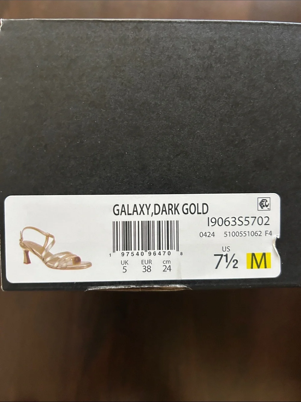 Naturalizer Women’s Gold Heel Galaxy Strappy Sandal 7.5 $90